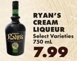 Sullivan's Foods Ryan's cream liqueur offer