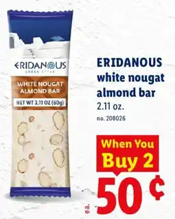 Lidl Eridanous white nougat almond bar offer
