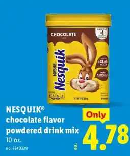 Lidl Nesquik chocolate flavor powdered drink mix offer