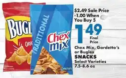 Sullivan's Foods Chex Mix, Gardetto's or Bugles Snacks offer