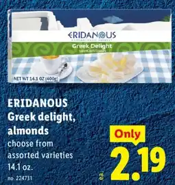 Lidl Eridanous Greek delight, almonds offer