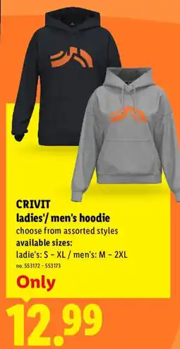 Lidl Crivit ladies'/men's hoodie offer