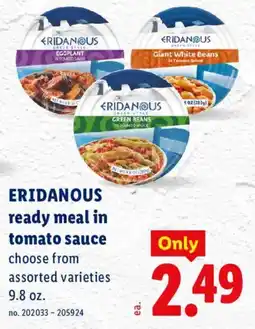 Lidl Eridanous ready meal in tomato sauce offer