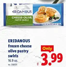 Lidl Eridanous frozen cheese olive pastry swirls offer
