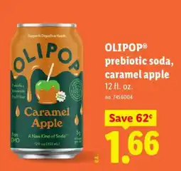 Lidl Olipop prebiotic soda, caramel apple offer
