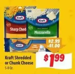 Food Giant Kraft shredded or chunk cheese offer