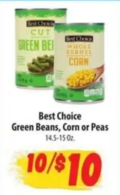 Food Giant Best Choice Green Beans, Corn or Peas offer