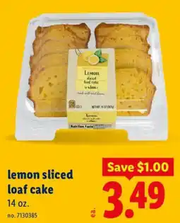 Lidl Lemon sliced loaf cake offer