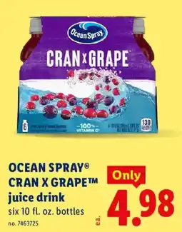 Lidl Ocean Spray cran x grape juice drink offer