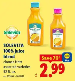 Lidl Solevita 100% juice blend offer