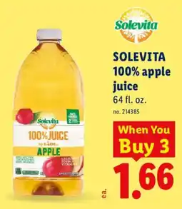 Lidl Solevita 100% apple juice offer