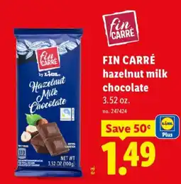 Lidl Fin carré hazelnut milk chocolate offer