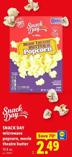 Lidl Snack Day microwave popcorn, movie theatre butter offer