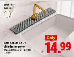 Lidl Sam salem & son sink drying stone offer