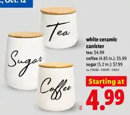 Lidl white ceramic canister offer
