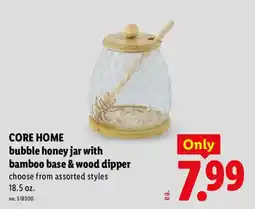 Lidl Core Home bubble honey jar with bamboo base & wood dipper offer
