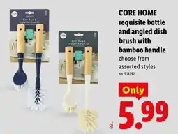 Lidl Core Home requisite bottle and angled dish brush with bamboo handle offer