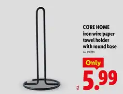 Lidl Core Home iron wire paper towel holder with round base offer
