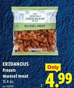 Lidl Eridanous frozen mussel meat offer