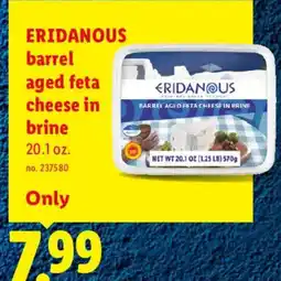 Lidl Eridanous barrel aged feta cheese in brine offer