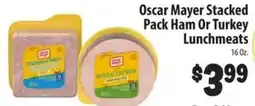 Food Giant Oscar Mayer stacked pack ham or turkey lunchmeats offer