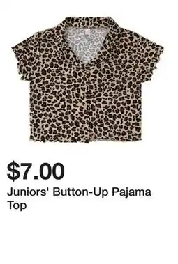 Five Below Juniors' Button-Up Pajama Top offer