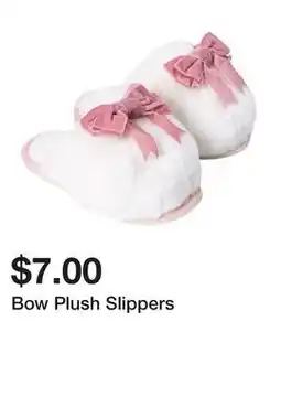 Five Below Bow Plush Slippers offer