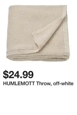 Ikea HUMLEMOTT Throw, off-white offer