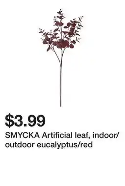 Ikea SMYCKA Artificial leaf, indoor/outdoor eucalyptus/red offer