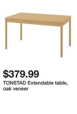 Ikea TONSTAD Extendable table, oak veneer offer