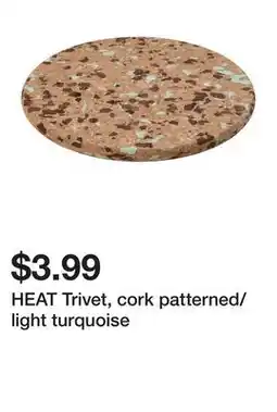Ikea HEAT Trivet, cork patterned/light turquoise offer
