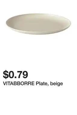 Ikea VITABBORRE Plate, beige offer