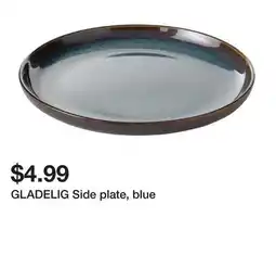 Ikea GLADELIG Side plate, blue offer