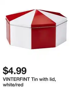 Ikea VINTERFINT Tin with lid, white/red offer