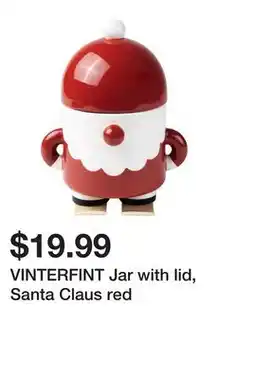 Ikea VINTERFINT Jar with lid, Santa Claus red offer