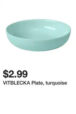 Ikea VITBLECKA Plate, turquoise offer