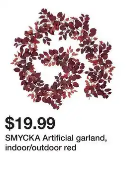 Ikea SMYCKA Artificial garland, indoor/outdoor red offer