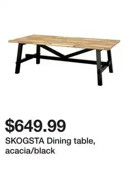 Ikea SKOGSTA Dining table, acacia/black offer