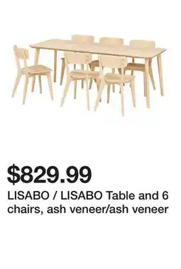 Ikea LISABO / LISABO Table and 6 chairs, ash veneer/ash veneer offer