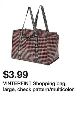 Ikea VINTERFINT Shopping bag, large, check pattern/multicolor offer