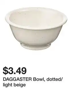 Ikea DAGGASTER Bowl, dotted/light beige offer