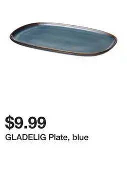 Ikea GLADELIG Plate, blue offer
