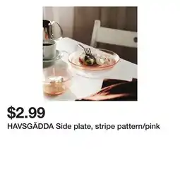 Ikea HAVSGÄDDA Side plate, stripe pattern/pink offer