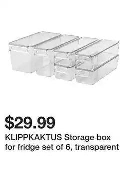 Ikea KLIPPKAKTUS Storage box for fridge set of 6, transparent offer