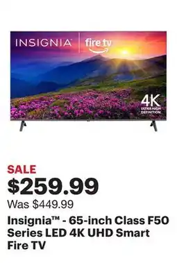 Best Buy Insignia - 65-inch Class F50 Series LED 4K UHD Smart Fire TV offer