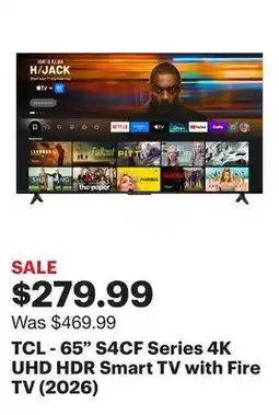 Best Buy TCL - 65 S4CF Series 4K UHD HDR Smart TV with Fire TV (2026) offer