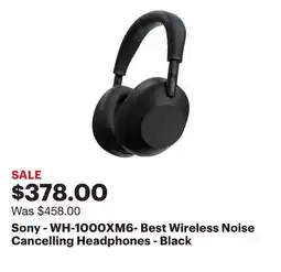 Best Buy Sony - WH-1000XM6- Best Wireless Noise Cancelling Headphones - Black offer