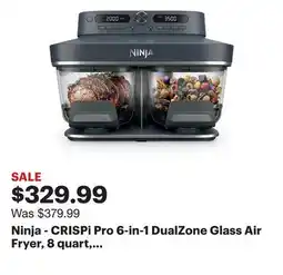 Best Buy Ninja - CRISPi Pro 6-in-1 DualZone Glass Air Fryer, 8 quart, Dishwasher safe - Cyberspace offer