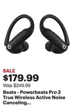 Best Buy Beats - Powerbeats Pro 2 True Wireless Active Noise Canceling Earbuds - Jet Black offer