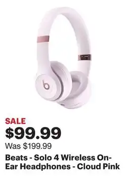 Best Buy Beats - Solo 4 Wireless On-Ear Headphones - Cloud Pink offer